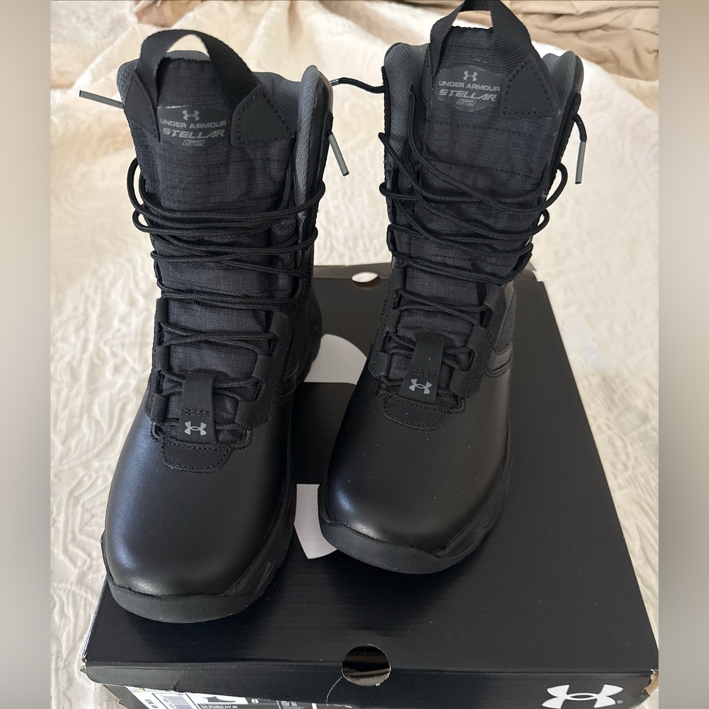 UNDER ARMOUR  Black UA Stellar G2 8" Tactical Boots 3024951-001 SZ 8
